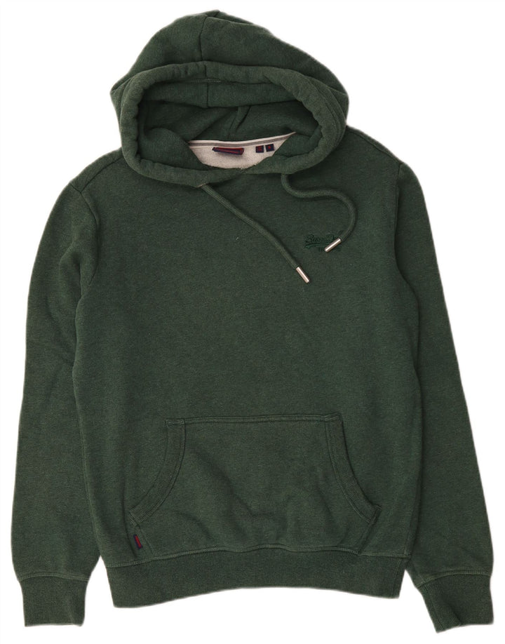 Superdry Ανδρικό μπλουζάκι με κουκούλα, μικρό πράσινο βαμβακερό