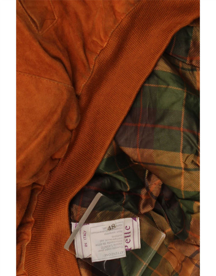 Vintage Ανδρικό Loose Fit Suede Jacket IT 48 Medium Brown Leather