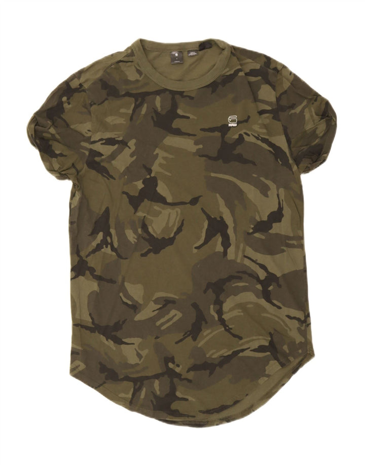 Ανδρικό T-Shirt G-STAR Top Βαμβακερό μεσαίο πράσινο καμουφλάζ