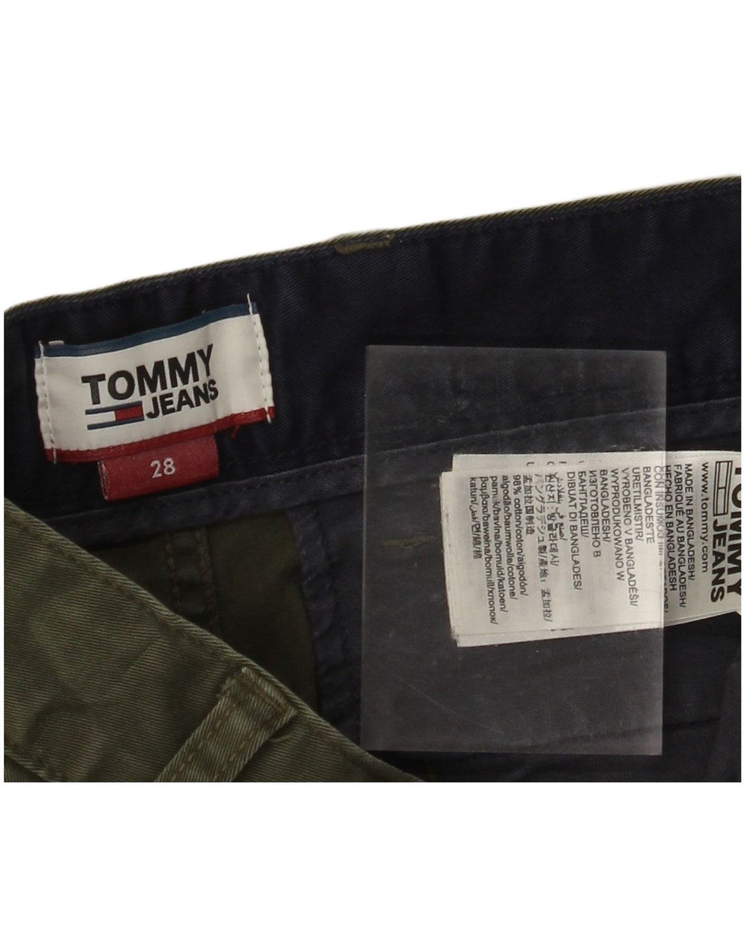 Γυναικείο σορτς Chino TOMMY HILFIGER W28 από μεσαίο χακί βαμβακερό