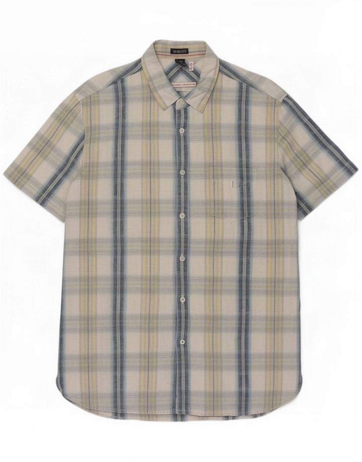 White Stuff Ανδρικό πουκάμισο Slim Fit Medium Blue καρό λινό