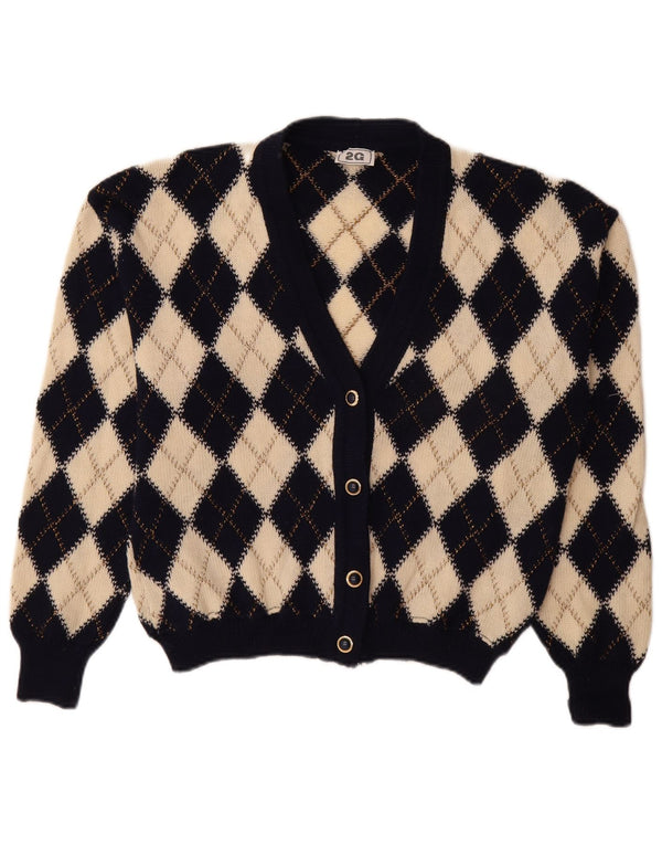 Vintage γυναικεία ζακέτα πουλόβερ IT 48 XL Beige Argyle/Diamond