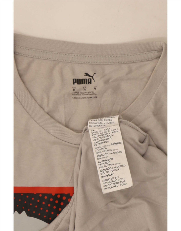 Ανδρικό γραφικό μπλουζάκι Puma, μεσαίο γκρι βαμβακερό