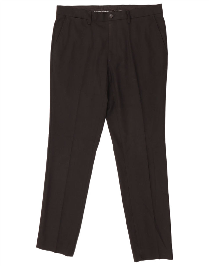 Ανδρικό Skinny Suit Παντελόνι Marks & Spencer W34 L31 Μαύρο πολυεστέρα