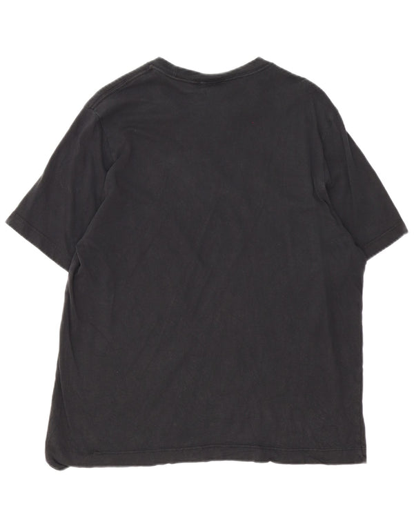 Adidas Γυναικείο T-Shirt Top UK 18 μεγάλο μαύρο βαμβακερό