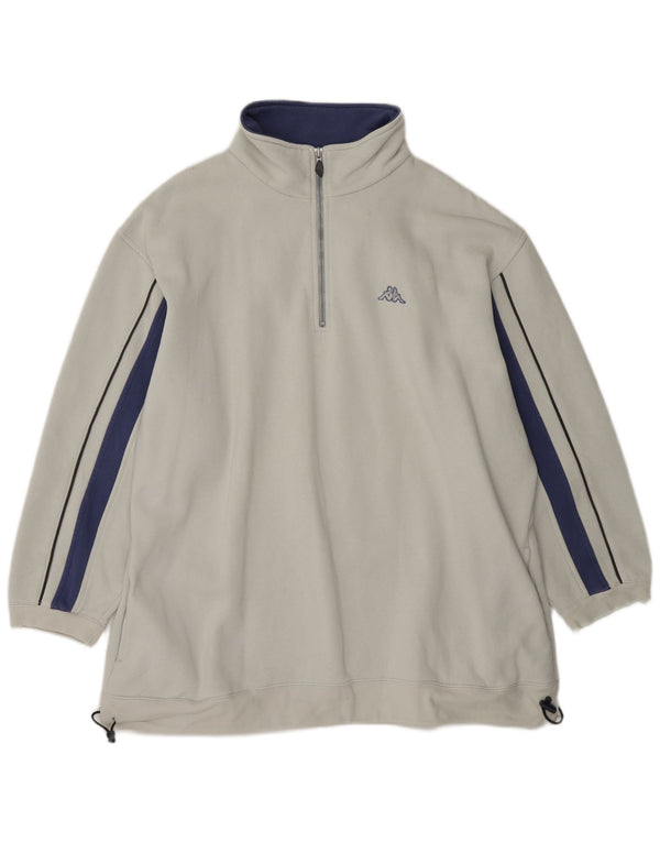 Ανδρικό φούτερ Kappa με φερμουάρ Jumper XL από λευκό βαμβακερό