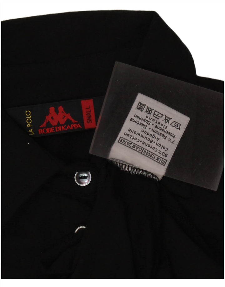 KAPPA Γυναικείο Πόλο Μπλουζάκι UK 8 Μικρό μαύρο βαμβακερό