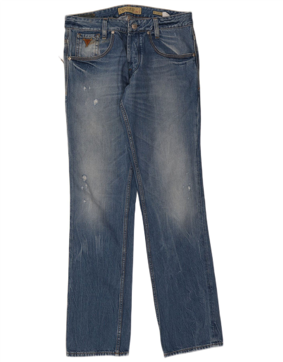 Ανδρικό τζιν Guess Distressed Straight W31 L34 Μπλε βαμβακερό