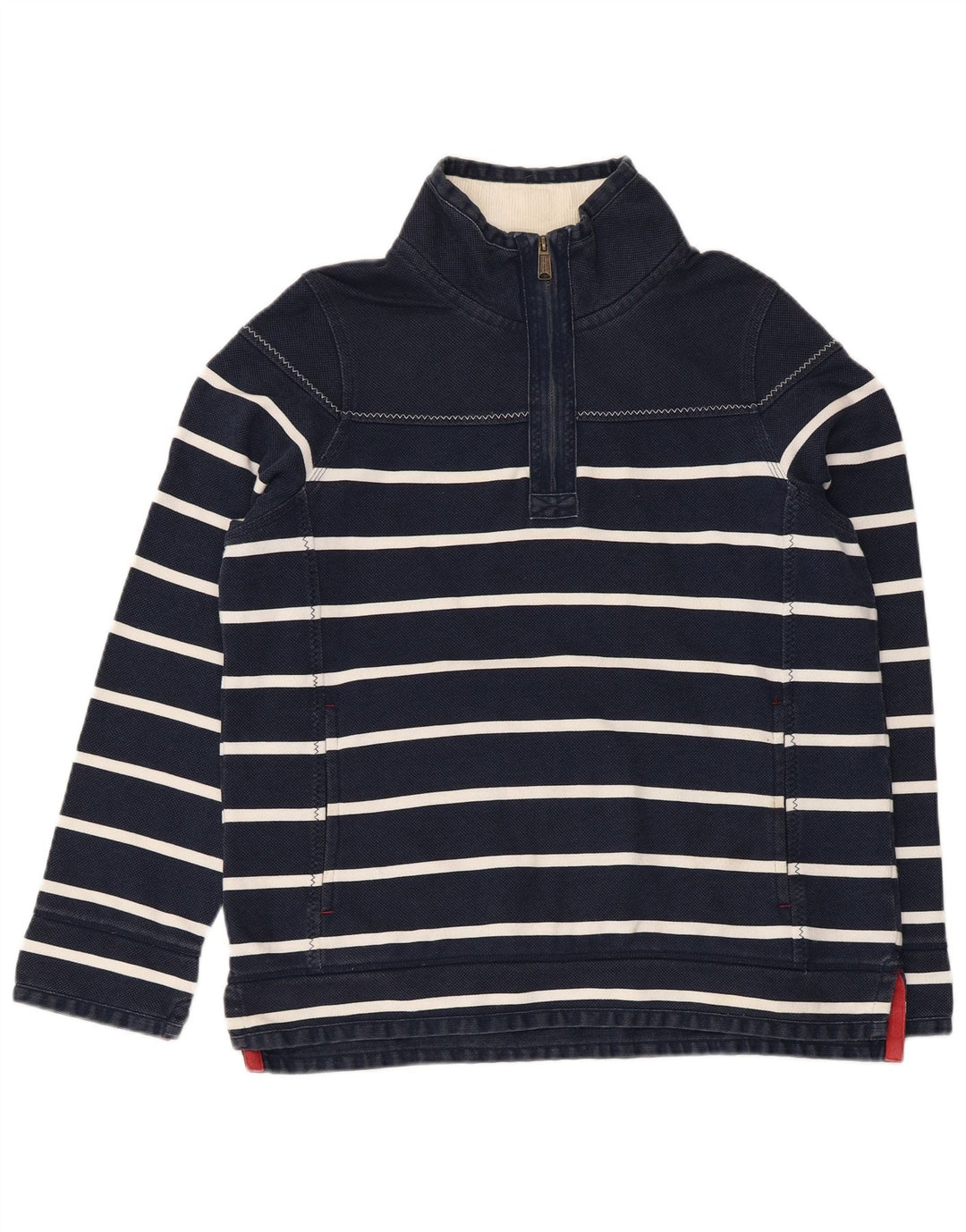 FAT FACE Γυναικεία φούτερ με φερμουάρ Jumper UK 12 Medium Navy Blue ριγέ