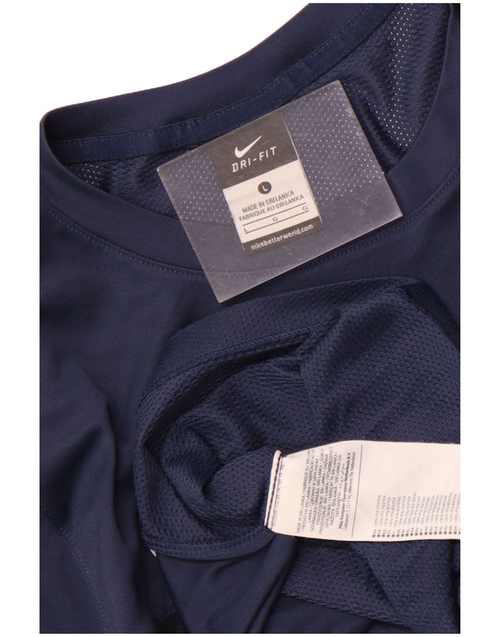 Ανδρικό μπλουζάκι Nike Dri Fit Top Large Navy Blue Polyester