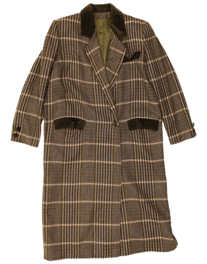 Vintage Γυναικείο Oversized Πανωφόρι UK 14 Medium Khaki Check