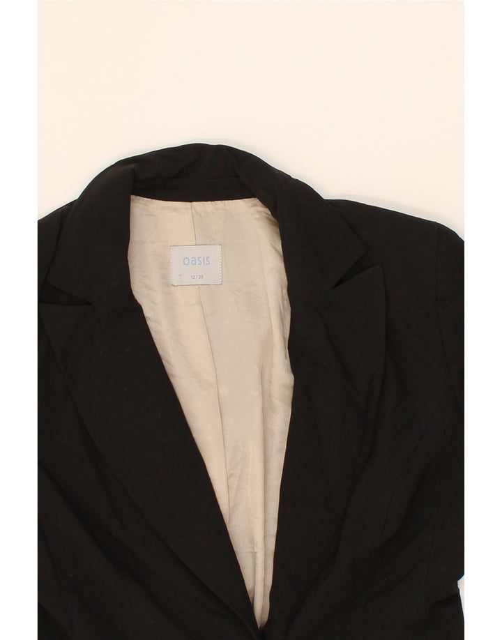 OASIS Womens 1 Button Blazer Jacket UK 12 Medium Black Polyester Vintage Oasis and Second-Hand Oasis from Messina Hembry 