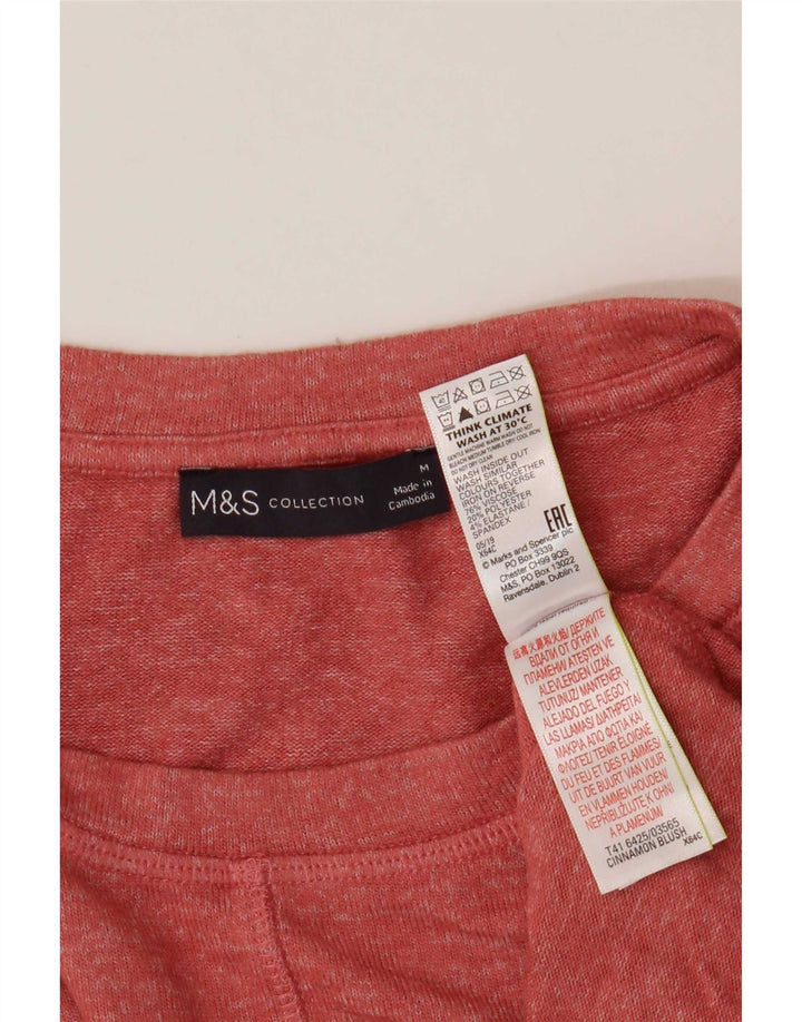 Marks & Spencer Γυναικείο T-Shirt Top UK 14 Medium Red Viscose