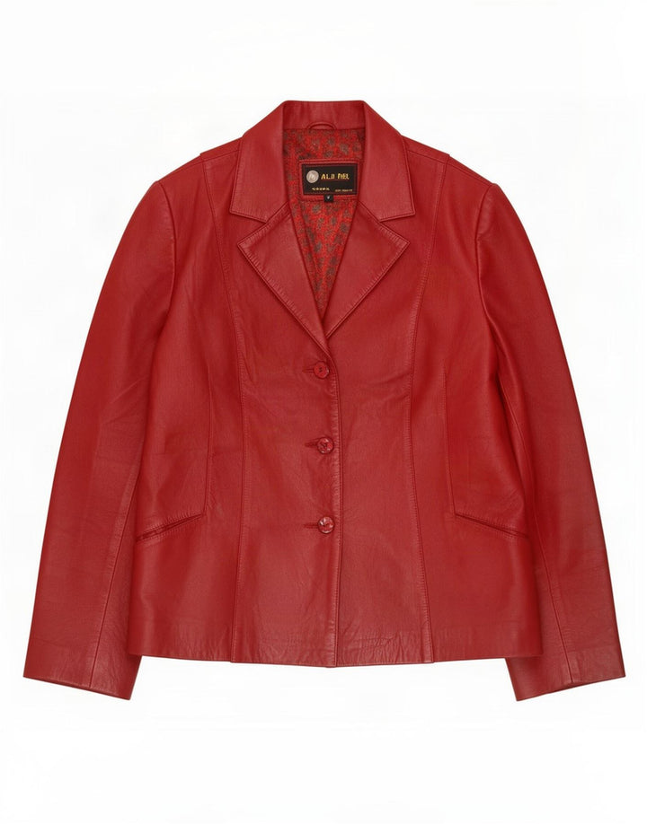 Alji Piel Γυναικείο δερμάτινο σακάκι 3 κουμπιών IT 44 Medium Red
