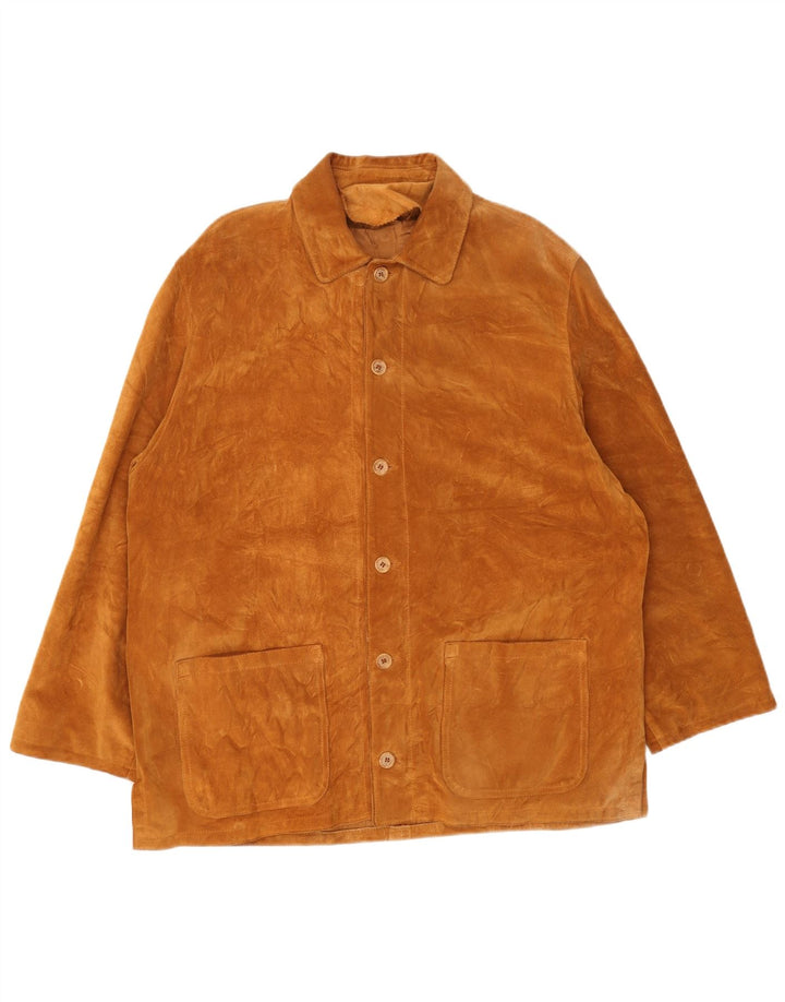 Vintage Ανδρικό Suede Jacket UK 42 XL Beige Leather