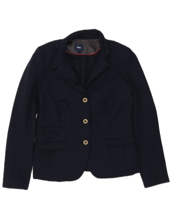 Gap Γυναικείο μπουφάν blazer UK 14 Large Navy Blue από βαμβάκι