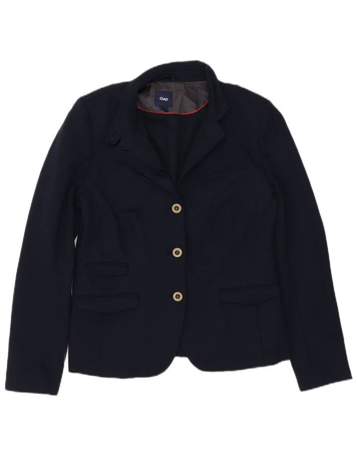 Gap Γυναικείο μπουφάν blazer UK 14 Large Navy Blue από βαμβάκι