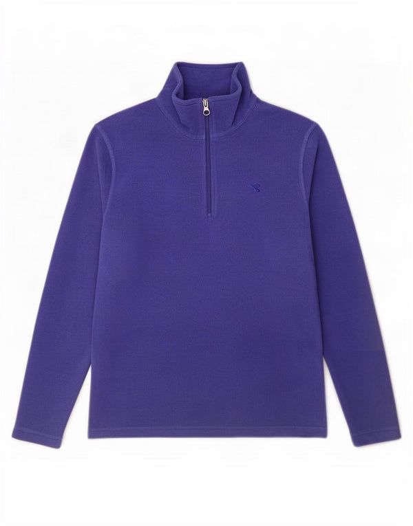 Diadora Mens Zip Neck Fleece Jumper Medium Blue Polyester