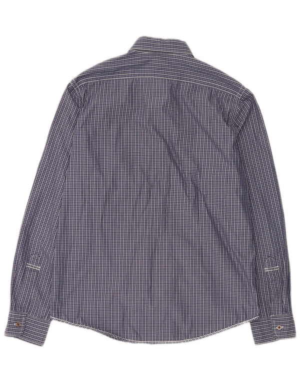 RALPH LAUREN Mens Shirt Medium Blue Gingham Cotton