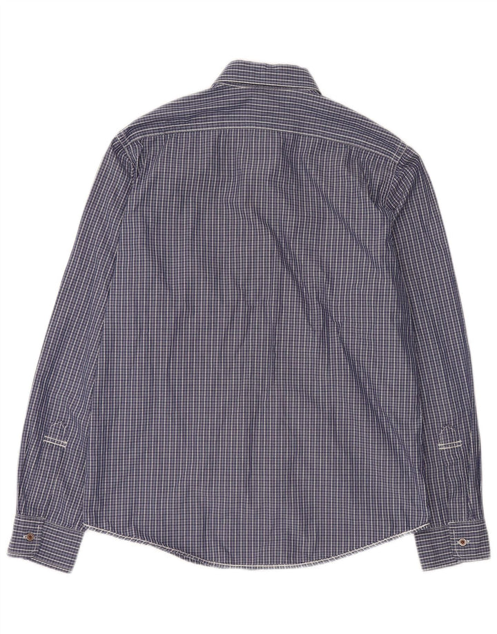 RALPH LAUREN Ανδρικό πουκάμισο μεσαίο μπλε βαμβακερό Gingham