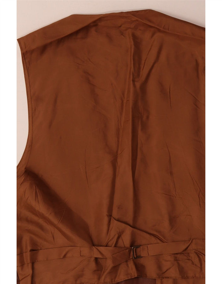 VINTAGE Ανδρικό Δερμάτινο Γιλέκο Μεγάλο Καφέ Δερμάτινο