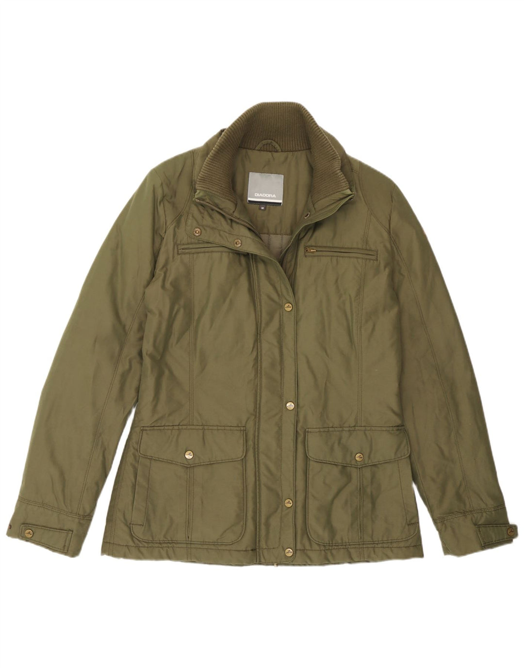 Diadora Γυναικείο Utility Jacket UK 14 Medium Khaki Cotton
