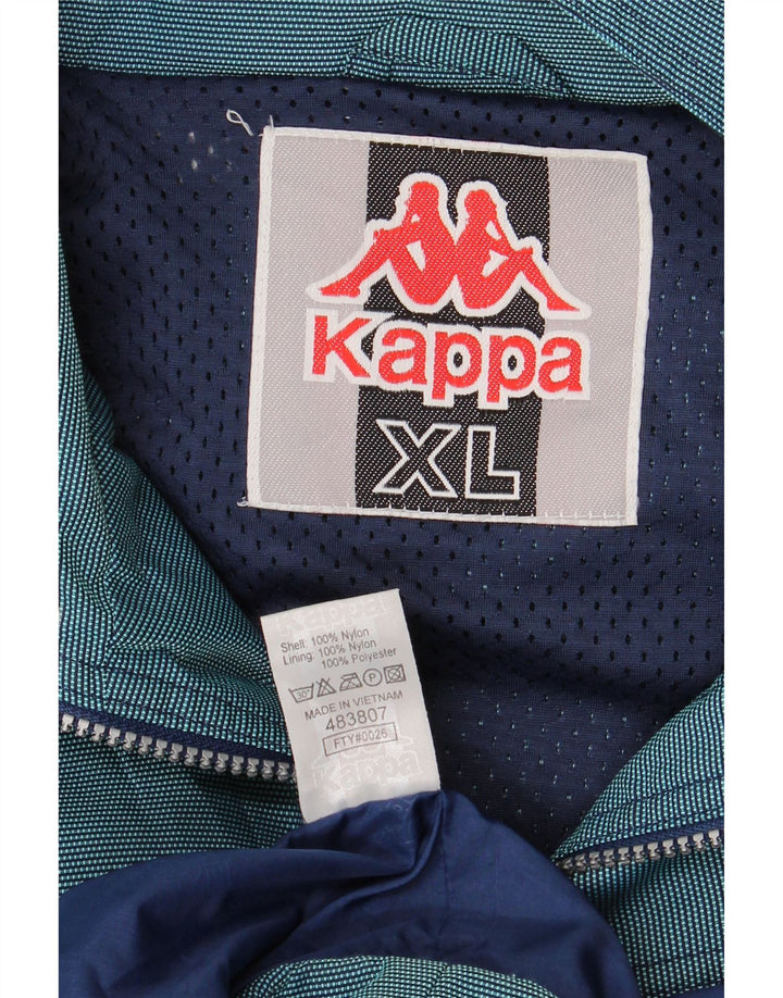 Ανδρικό μπουφάν βροχής με κουκούλα KAPPA UK 42 XL Blue Nylon