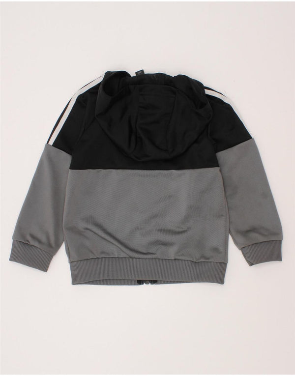Πουλόβερ Adidas Baby Boys με φερμουάρ κουκούλα 18-24 μηνών Γκρι πολυεστέρας