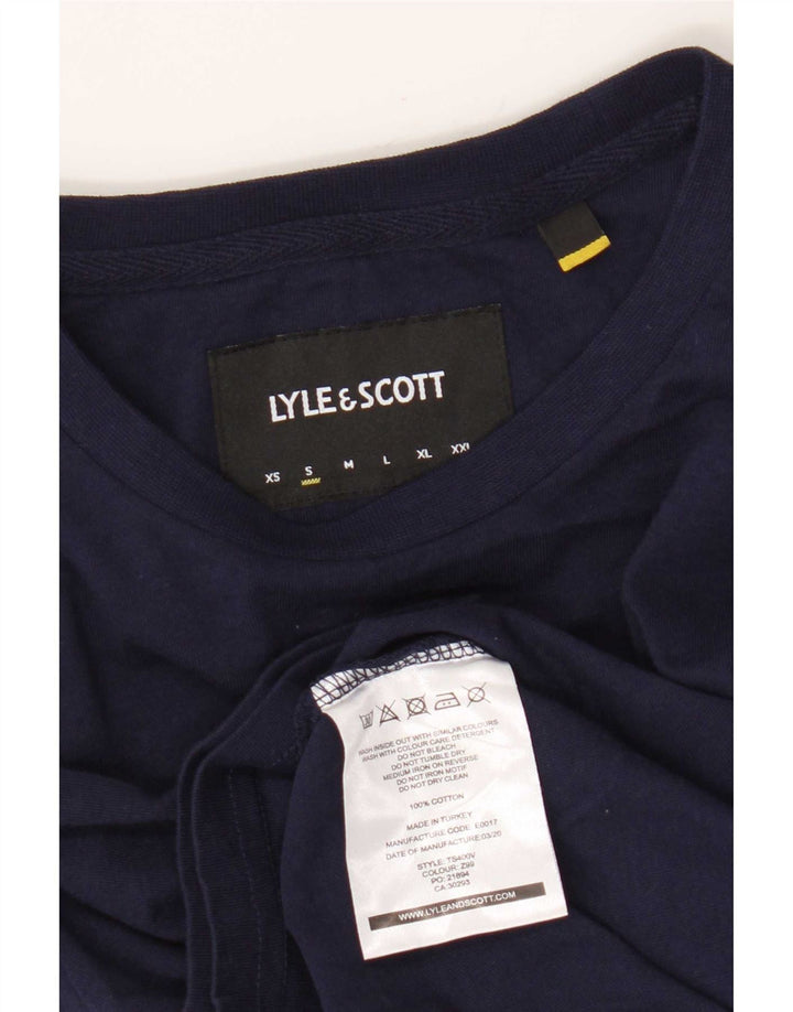 Ανδρικό T-Shirt Lyle & Scott Top Small Navy Blue Cotton