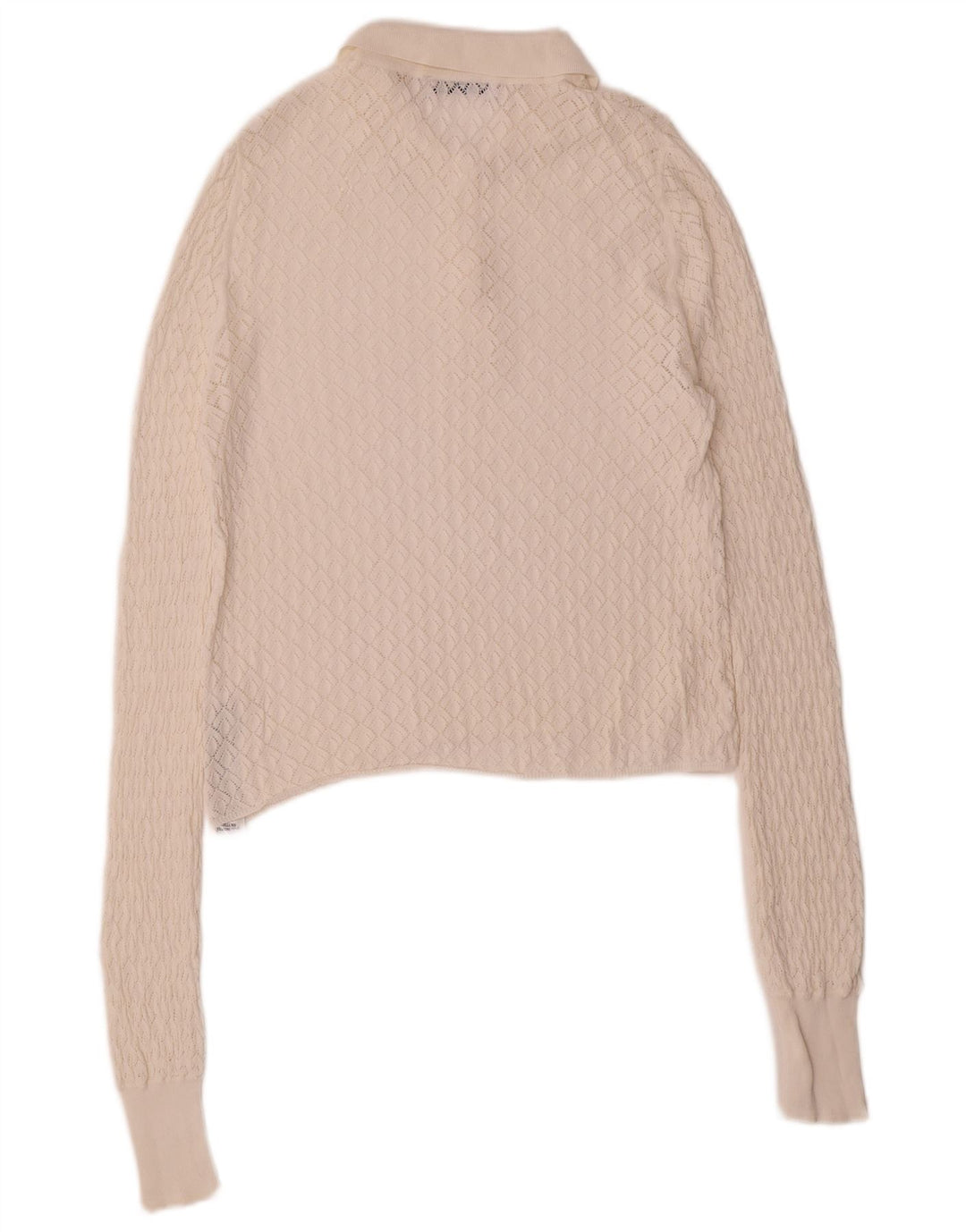 Zara Γυναικείο πουλόβερ Polo Neck Jumper UK 12 Medium White Viscose