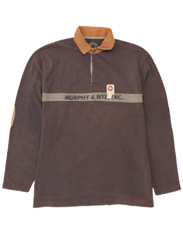 MURPHY & NYE Ανδρικά Sailmakers Graphic Rugby Polo Shirt 2XL Grey Colourblock