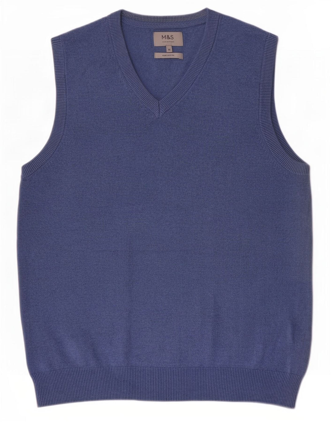 Marks & Spencer Ανδρικό γιλέκο Tank Top Μεσαίο μπλε βαμβακερό