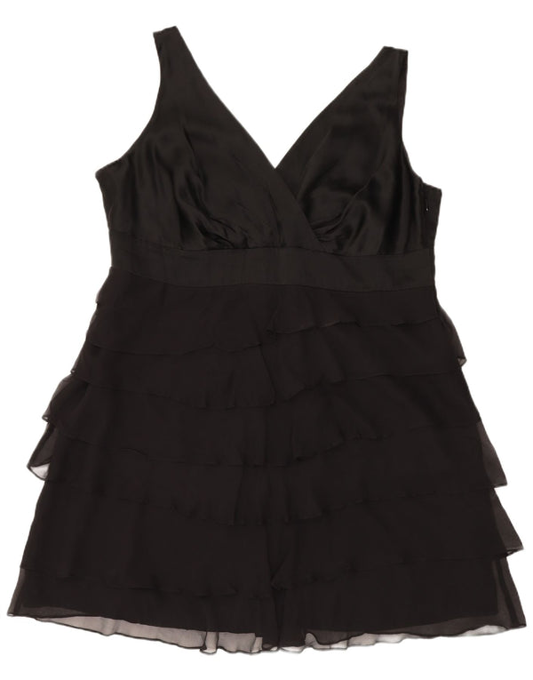 Γυναικείο αμάνικο φόρεμα MONSOON UK 22 3XL Μαύρο μεταξωτό