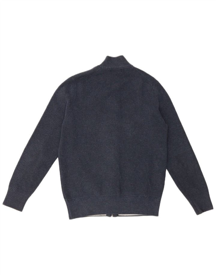 Ανδρικό πουλόβερ ζακέτα Marks & Spencer Medium Navy Blue Polyester