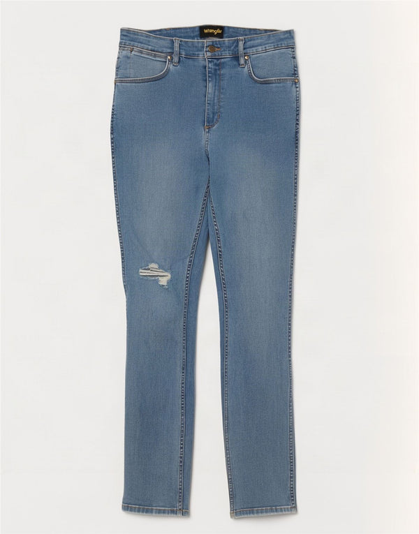 Wrangler Womens Strangler Distressed Skinny Jeans W31 L30 Blue Cotton
