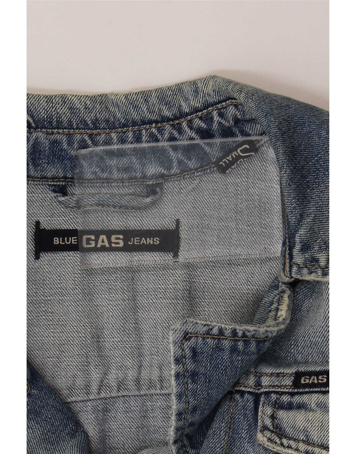 Gas Γυναικείο Τζιν Παλτό UK 10 Small Blue Cotton