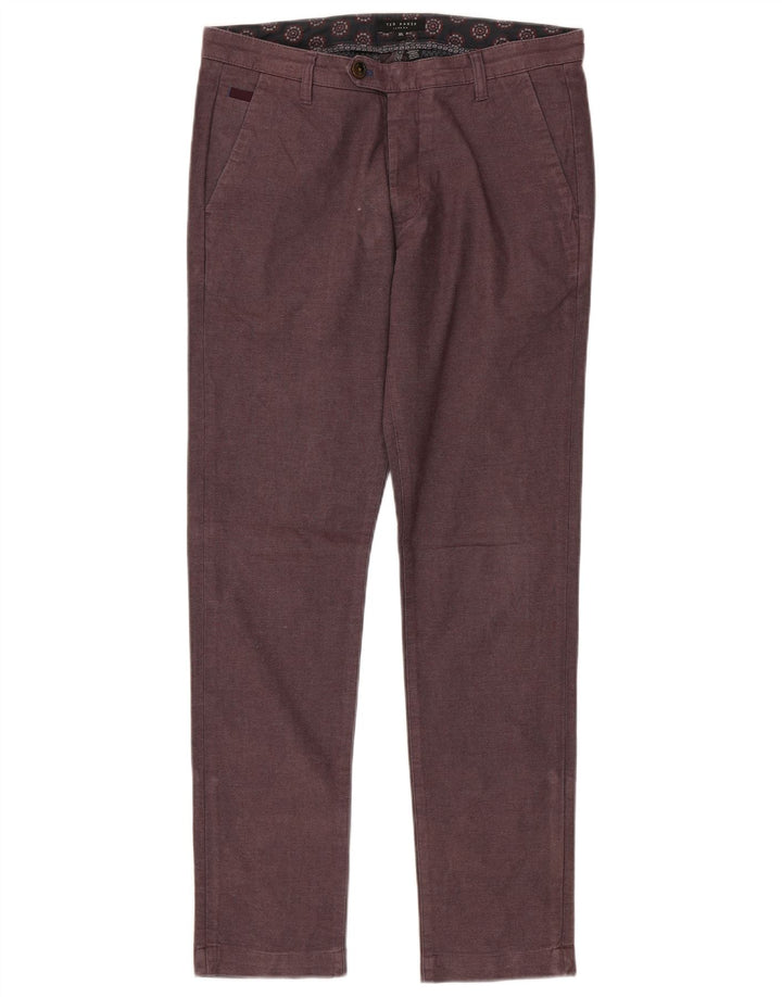 Ανδρικό Slim Suit Παντελόνι Ted Baker W32 L32 Βαμβακερό καφέ