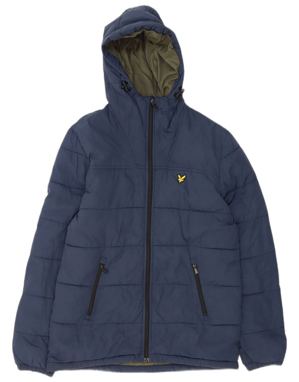 Lyle & Scott Ανδρικό μπουφάν με κουκούλα UK 36 Small Navy Blue Nylon