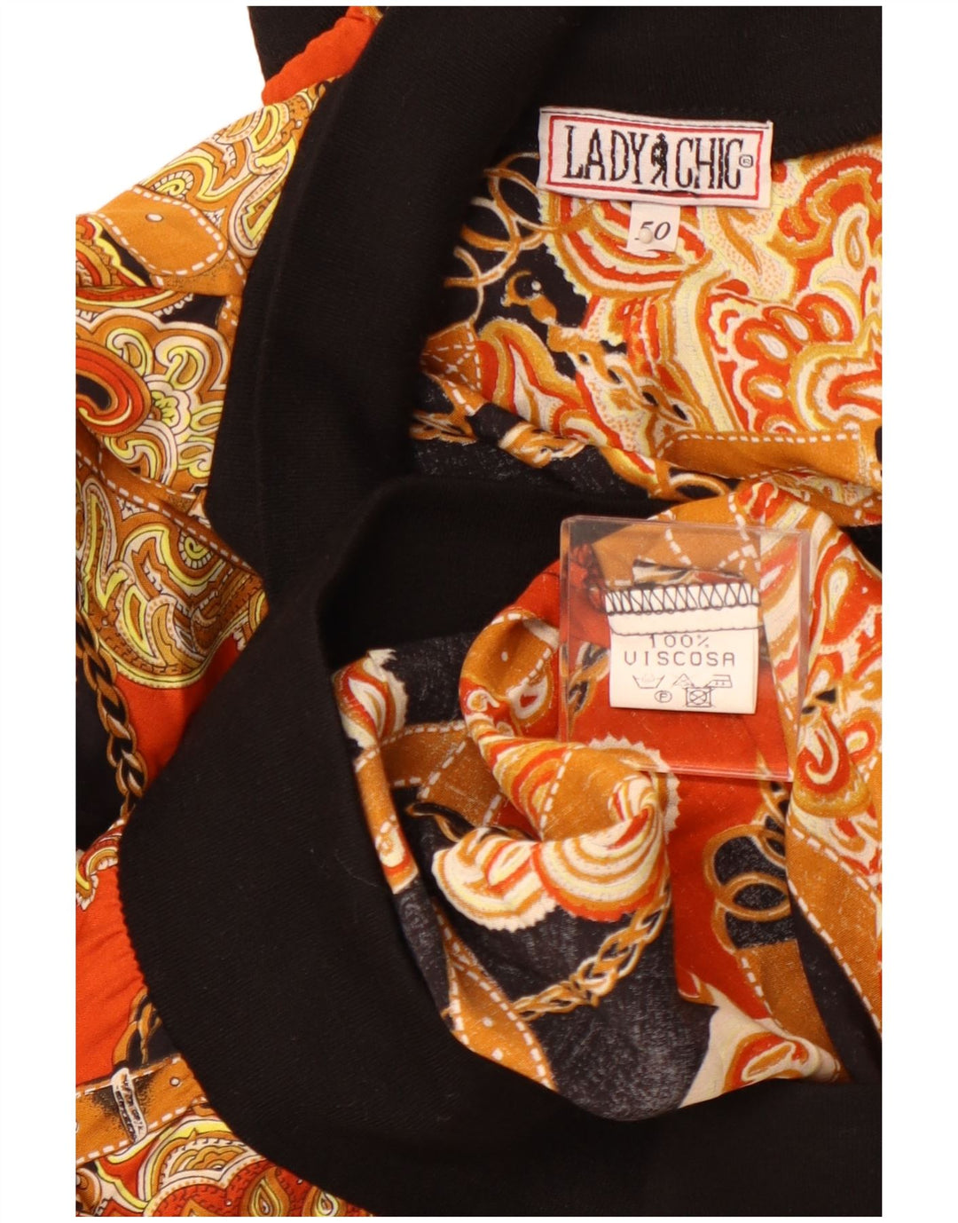 Πουκάμισο πουλόβερ Γυναικείο Abstract Pattern VINTAGE IT 50 XL Πορτοκαλί