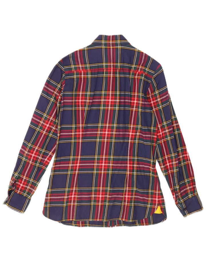 Tommy Hilfiger Γυναικείο Φανελένιο Πουκάμισο US 8 Μεσαίο μπλε ναυτικό καρό βαμβακερό