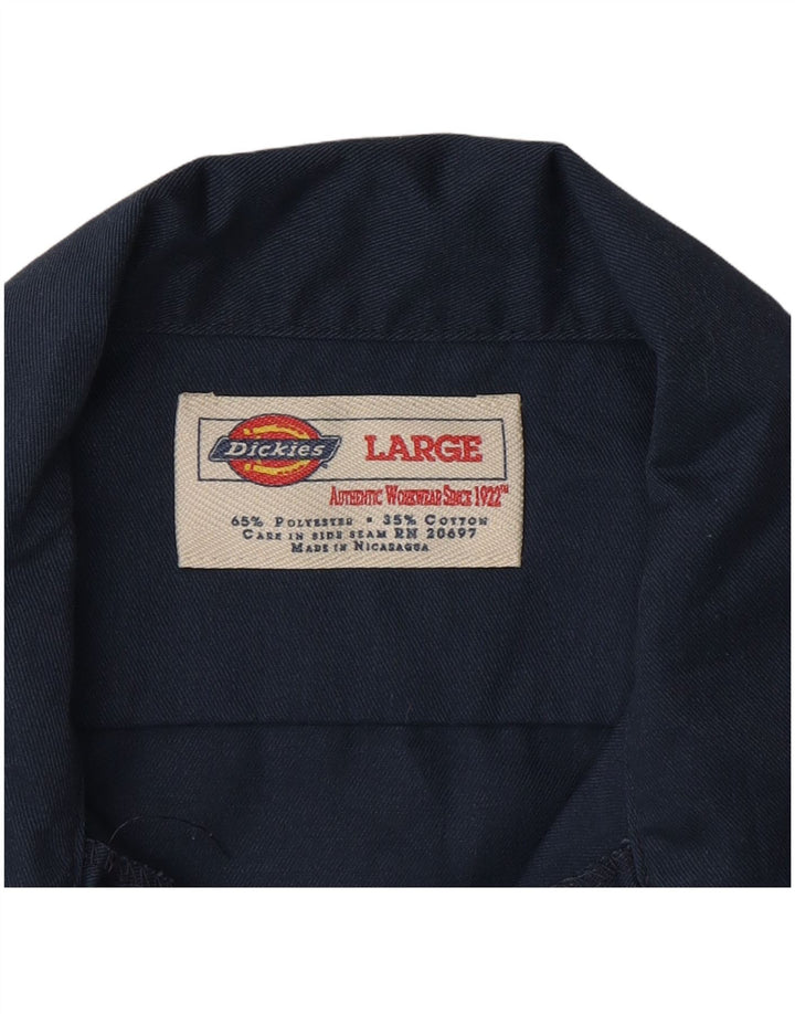 Ανδρικό κοντομάνικο πουκάμισο Dickies σε μπλε ναυτικό πολυεστέρα