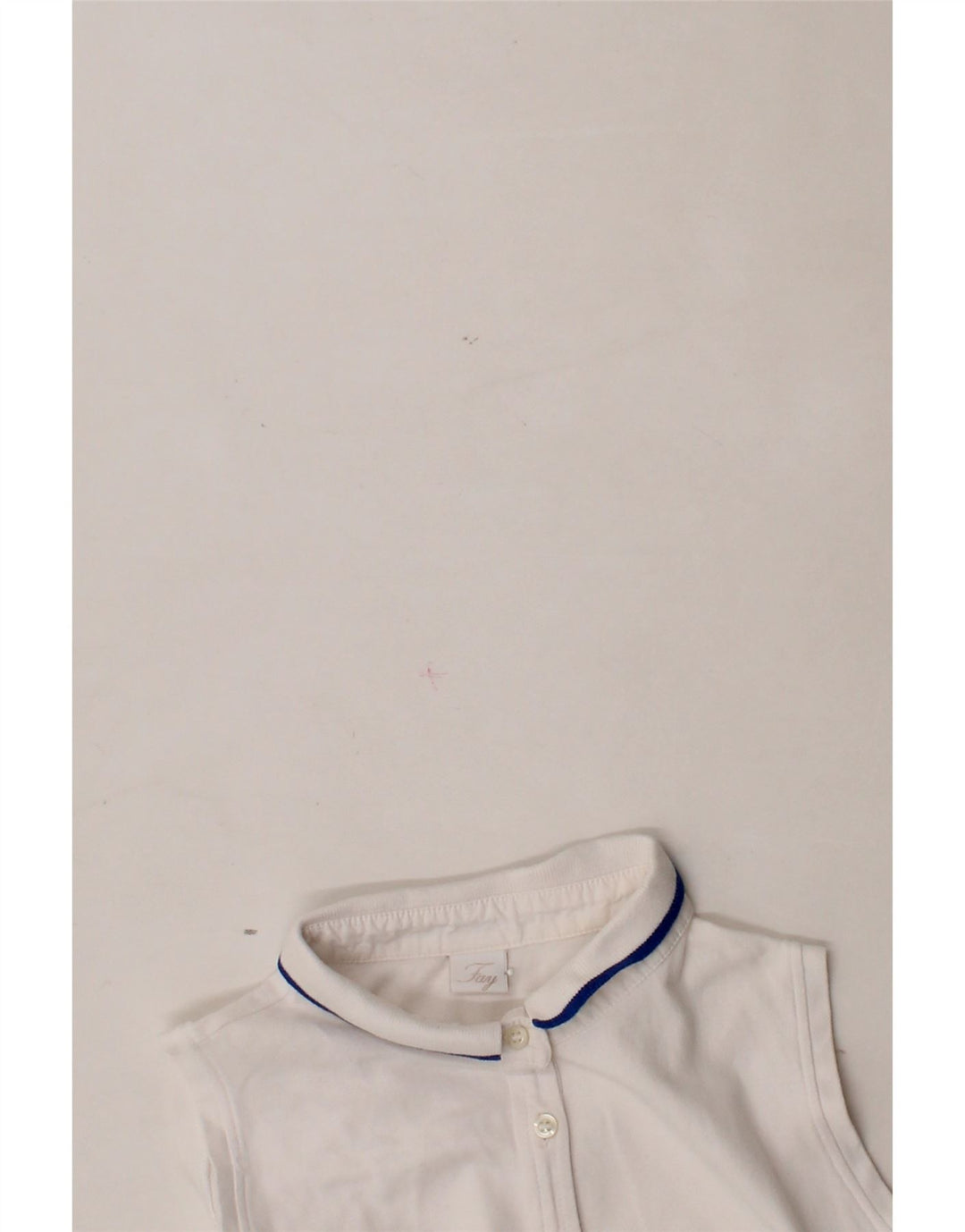 FAY Womens Sleeveless Polo Shirt UK 12 Medium White Cotton Vintage Fay and Second-Hand Fay from Messina Hembry 