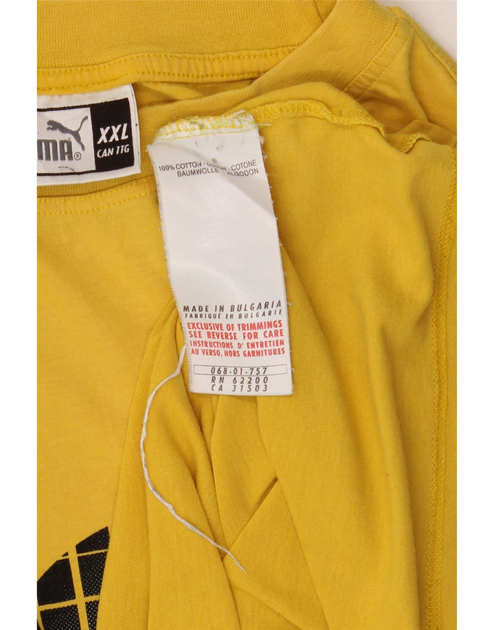 Ανδρικό γραφικό μπλουζάκι Puma 2XL κίτρινο βαμβακερό