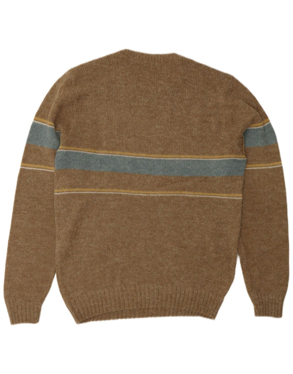 Ανδρικό πουλόβερ με λαιμόκοψη Portobello's Crew IT 48 Medium Brown Colorblock