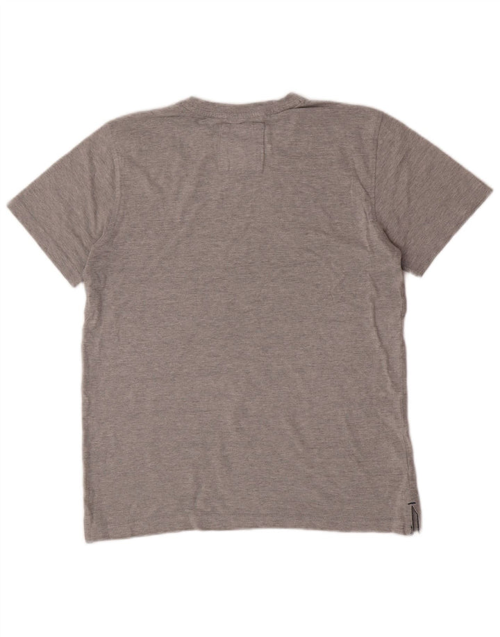 Ανδρικό T-Shirt Crew Clothing Top Μικρό γκρι βαμβακερό