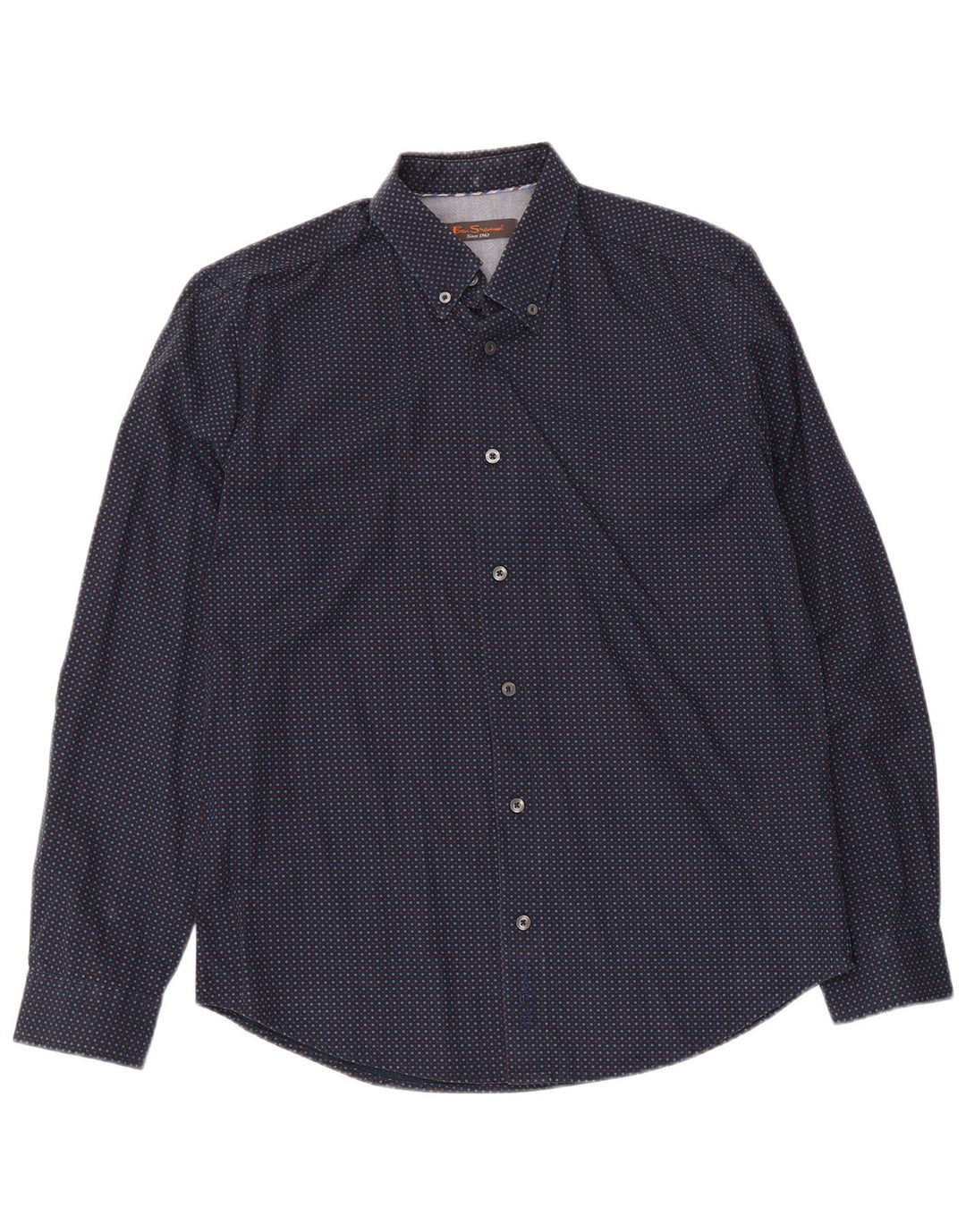 Ανδρικό πουκάμισο Ben Sherman Βαμβακερό μεσαίο ναυτικό μπλε με στίγματα