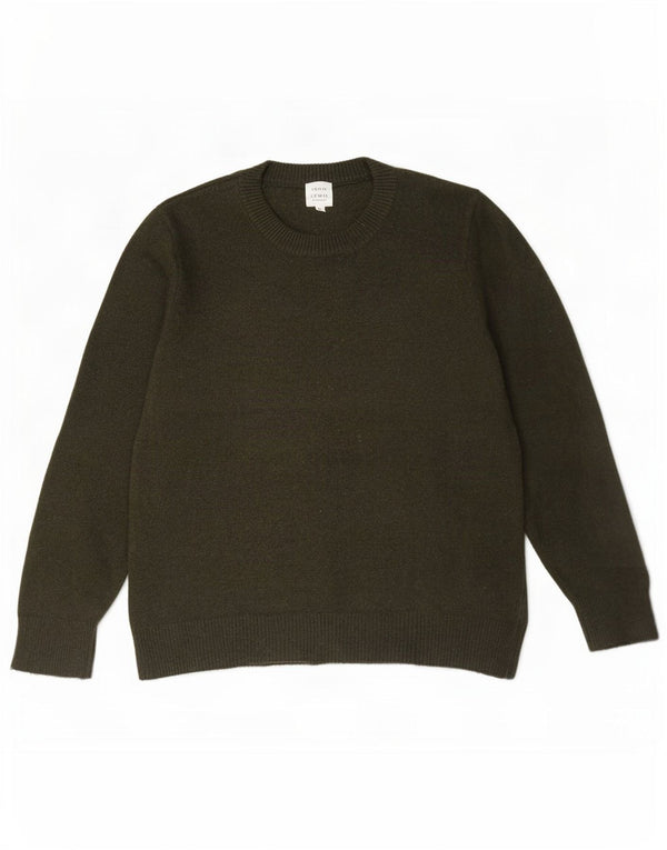 John Lewis Γυναικείο πουλόβερ με λαιμόκοψη UK 18 XL Khaki Merino Wool