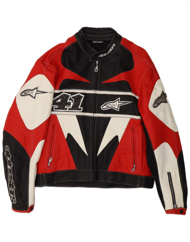 Alpinestars Ανδρικό γραφικό αγωνιστικό μπουφάν UK 38 Medium Red Colorblock Biker