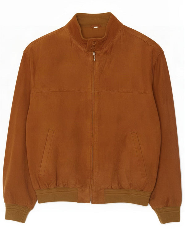 Vintage Ανδρικό Suede Bomber Jacket EU 52 XL Brown Leather