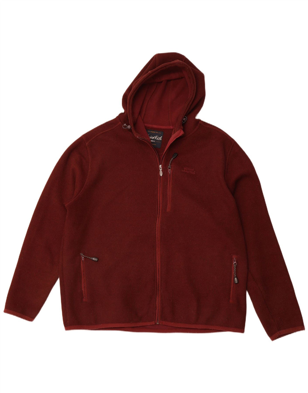 Ανδρικό πουλόβερ με κουκούλα με φερμουάρ WEIRD FISH 3XL καφέ πολυεστέρα